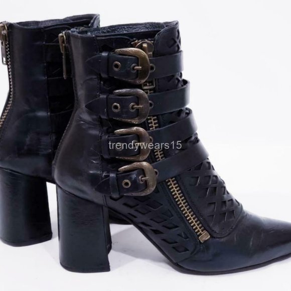 EXCELLENT FREEBIRD BY STEVEN JULIA BLACK BOOTIES - Picture 6 of 12